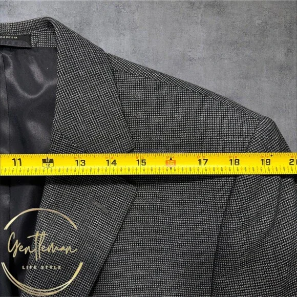 EISENBERG Men’s Blazer Sport Coat 2-Button Classic Fit Jacket 42L Gray Wool